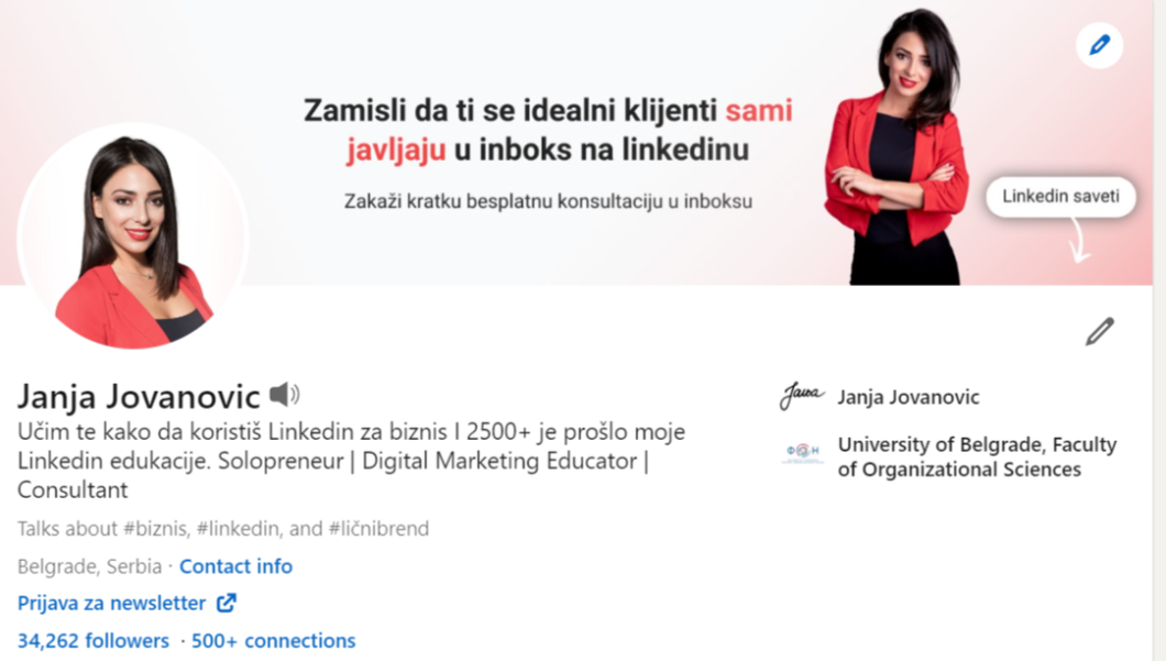 Sređen Linkedin profil